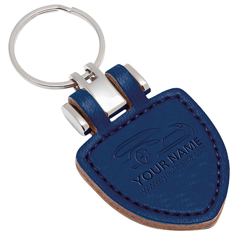 Sleutelhanger P02778, Leder, Blauw