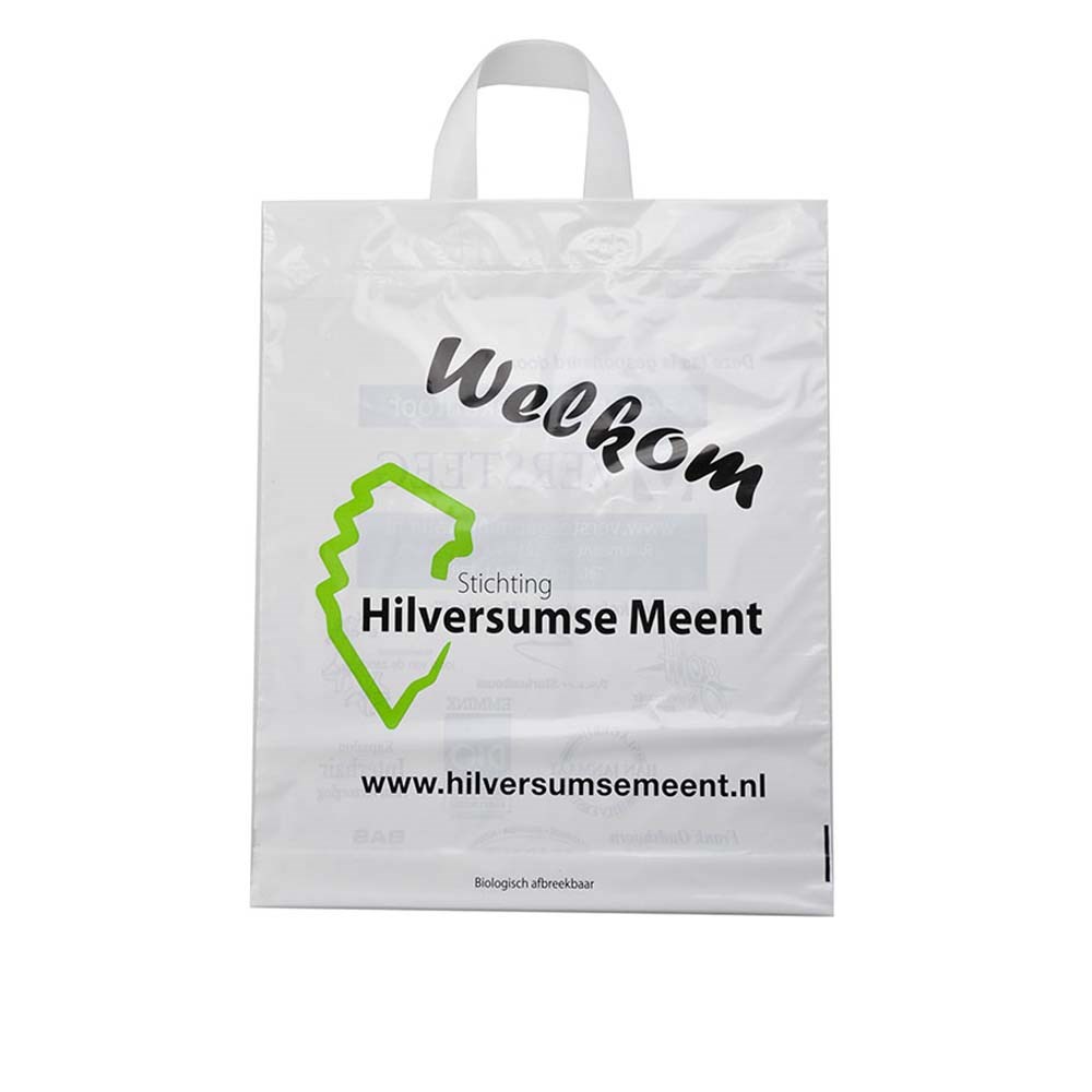 Plastic tas 40 x 45 x 7,5 cm, 48 micron, biologisch afbreekbaar, lushandvat, 2 zijden