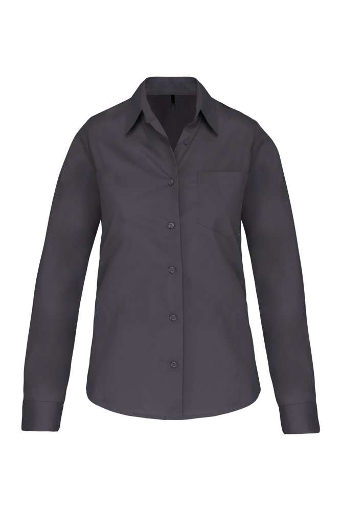 K542C - Dames poplin blouse lange mouwen