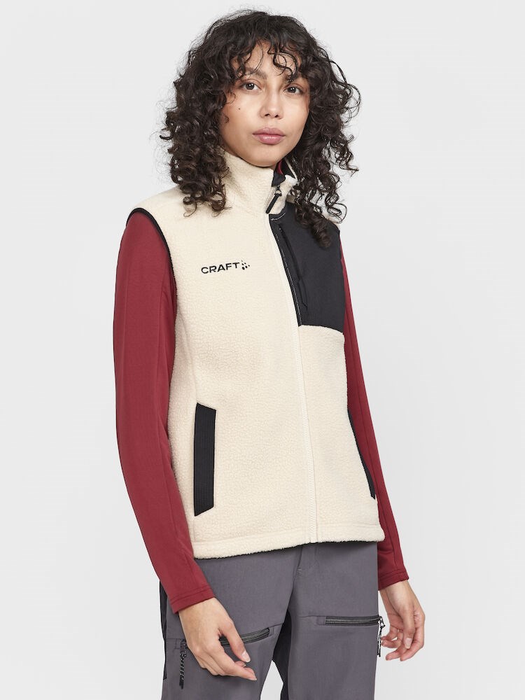 Craft - ADV Explore Pile Fleece Vest W Ecru-Black S