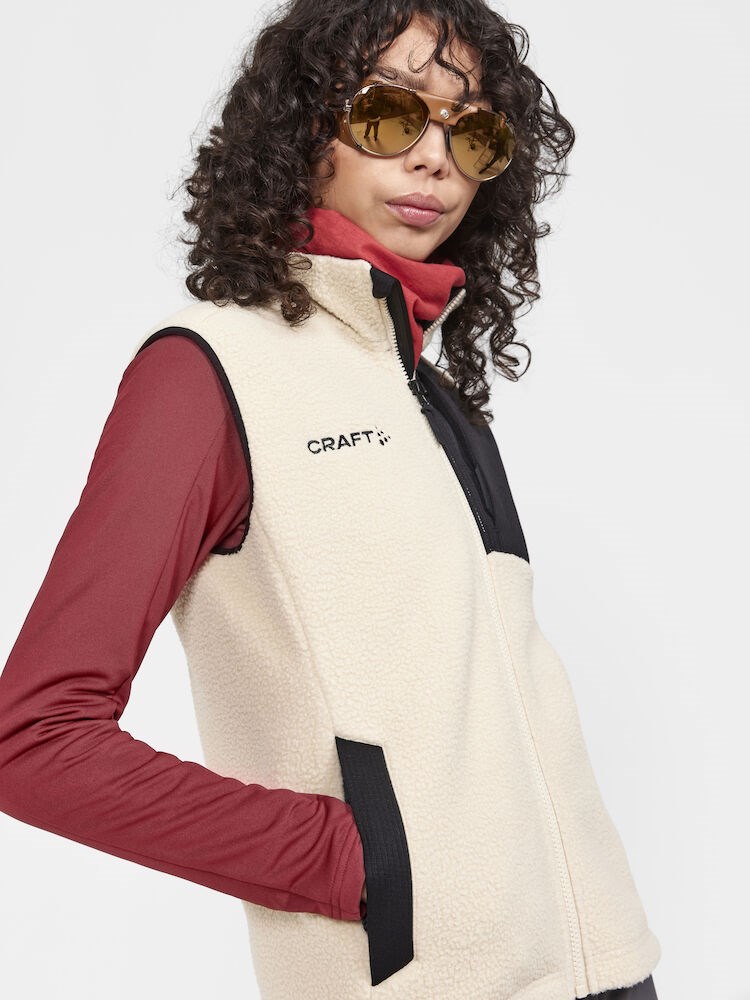 Craft - ADV Explore Pile Fleece Vest W Ecru-Black S